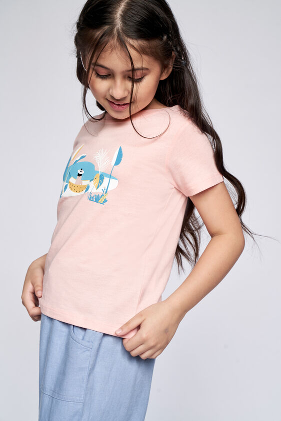 2 - Peach Graphic Straight Top, image 2