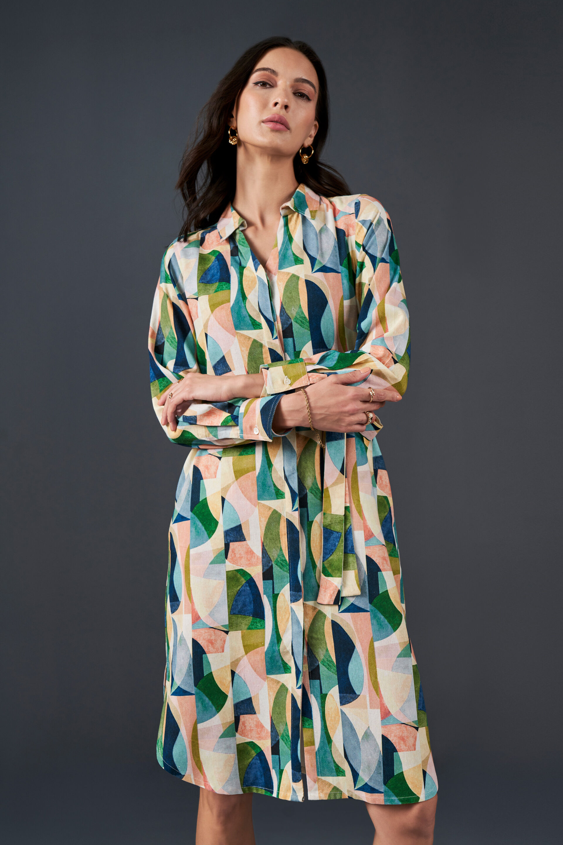 Boho Blossom Viscose Dress, Multi Color, image 2