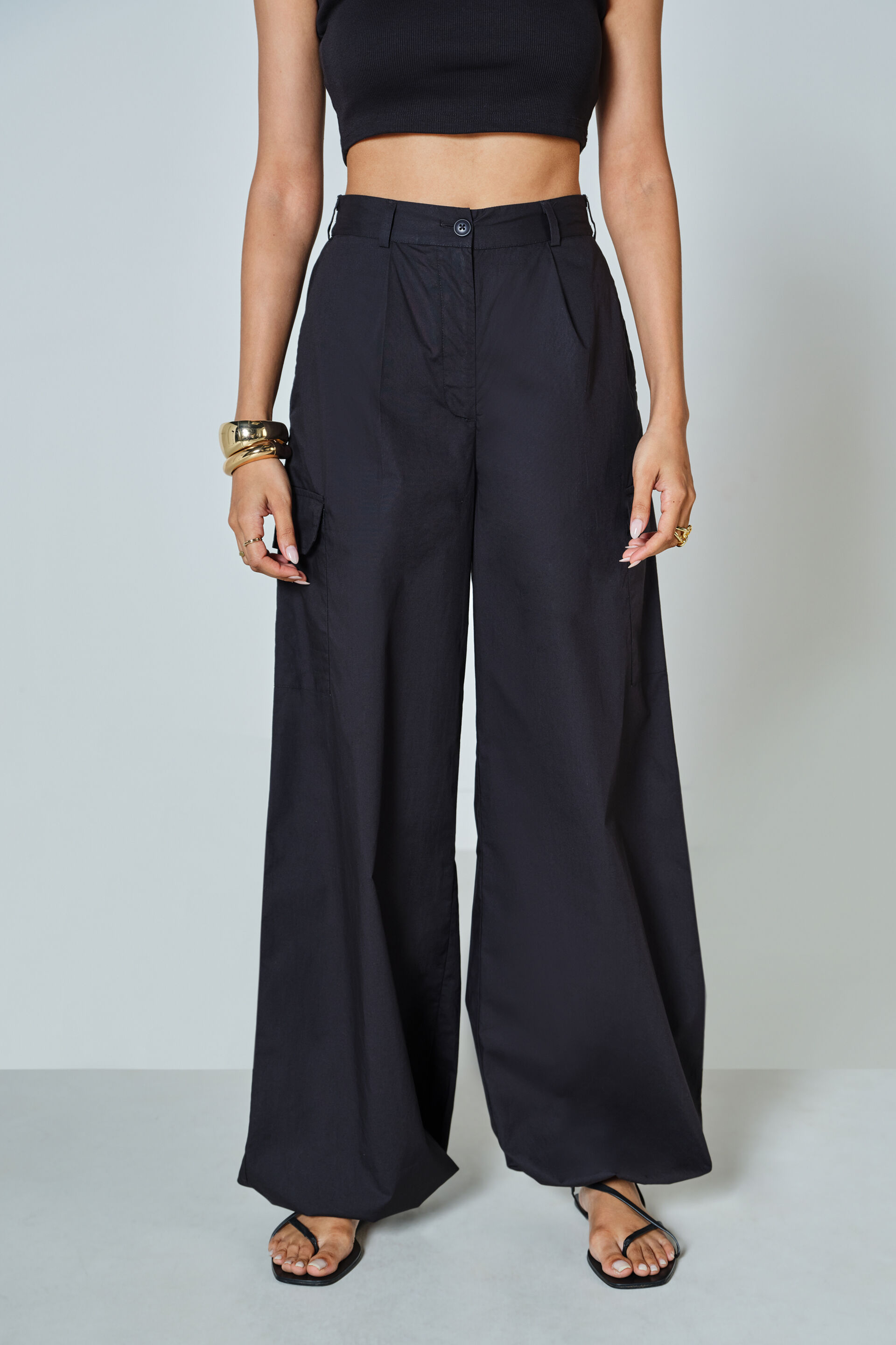 Cara Cotton Pants, Black, image 5