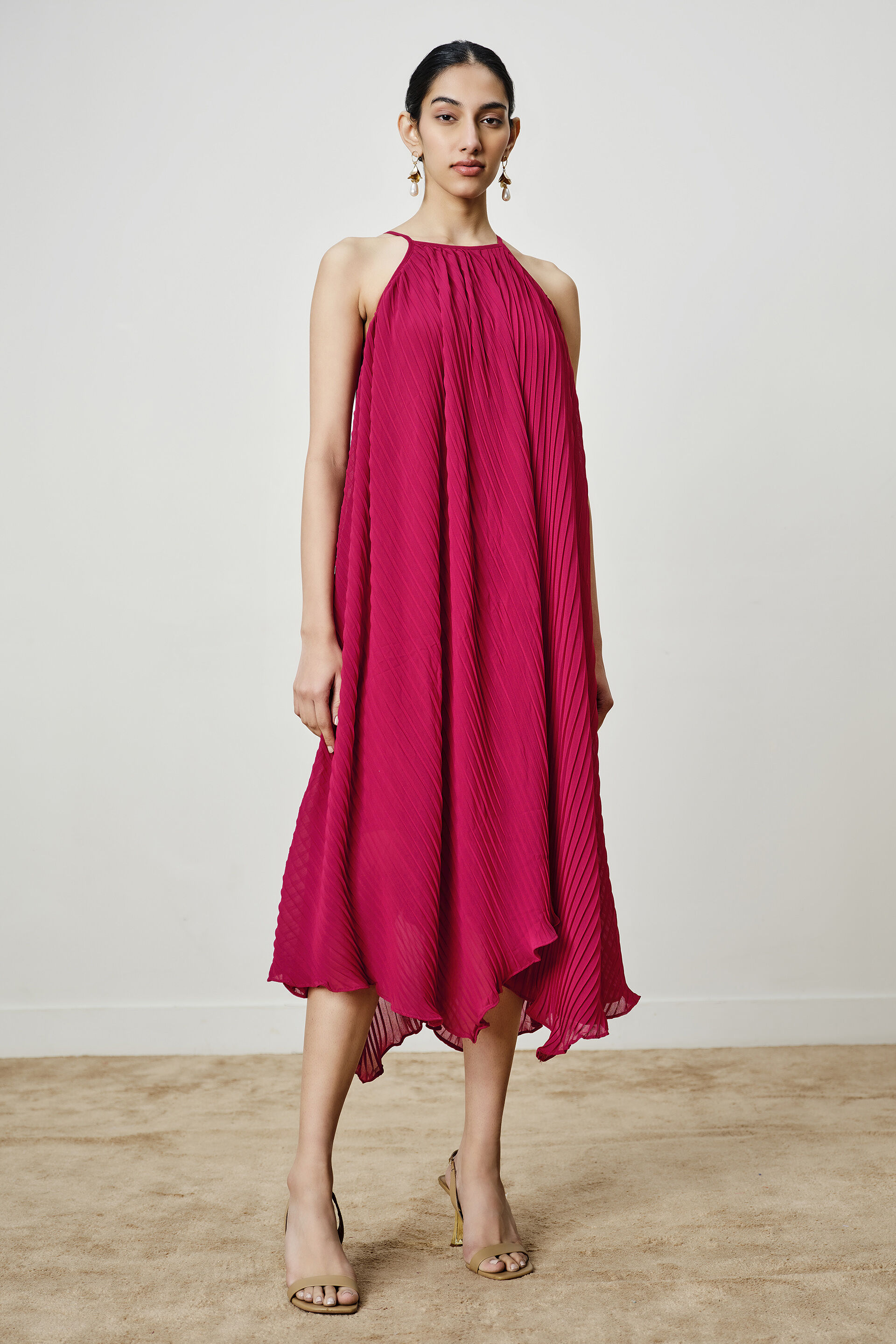 Garnet Hour Asymmetric Dress, Wine, image 6