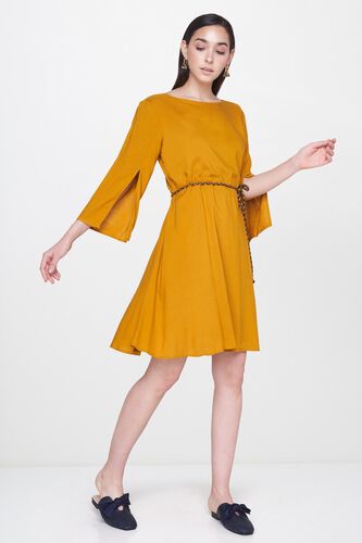 5 - Ochre Boat Neck Fit and Flare Dress, image 5