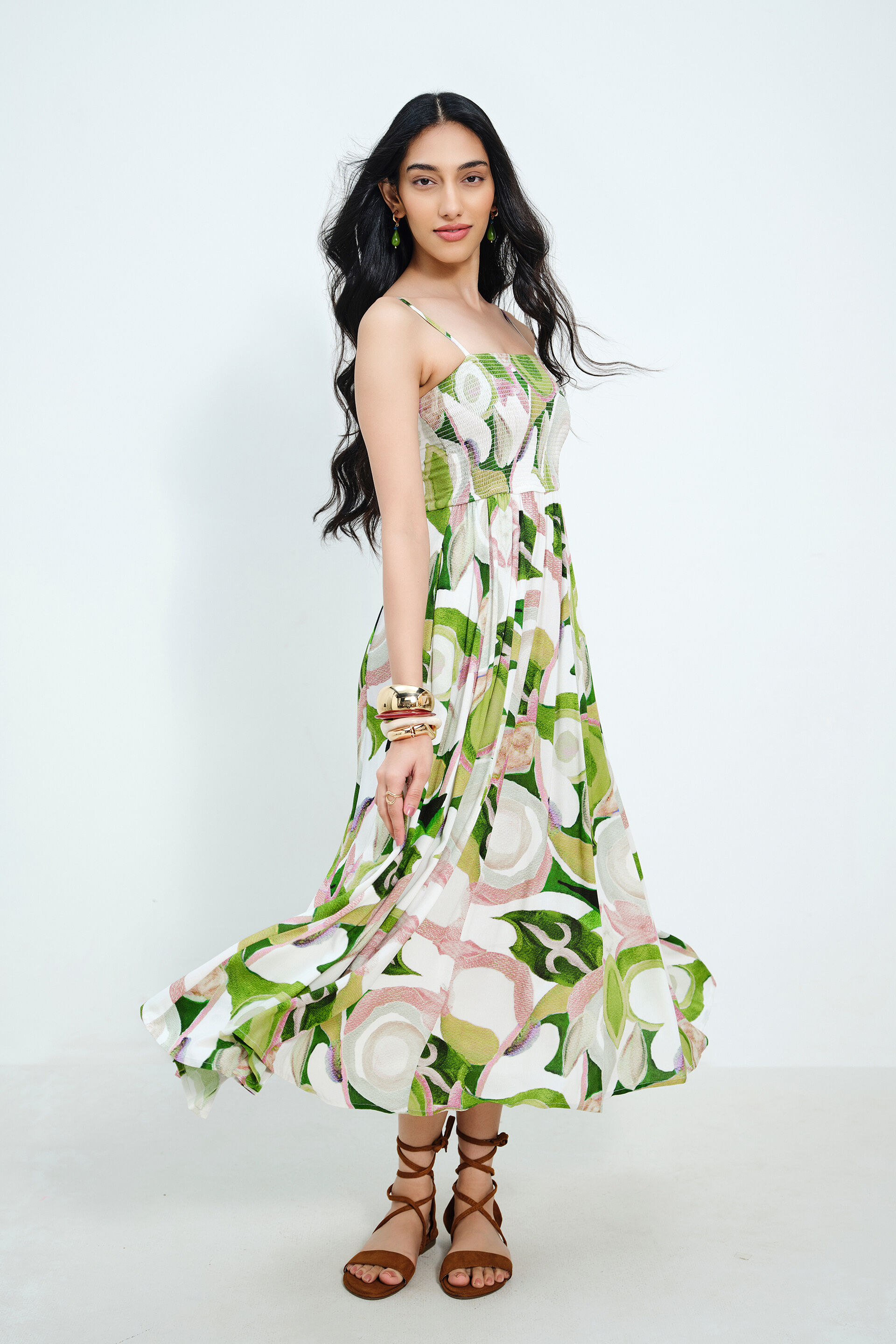 Hint Of Pink Dress, Green, image 3