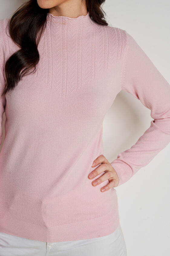 Self Design Straight Top, Pink, image 6