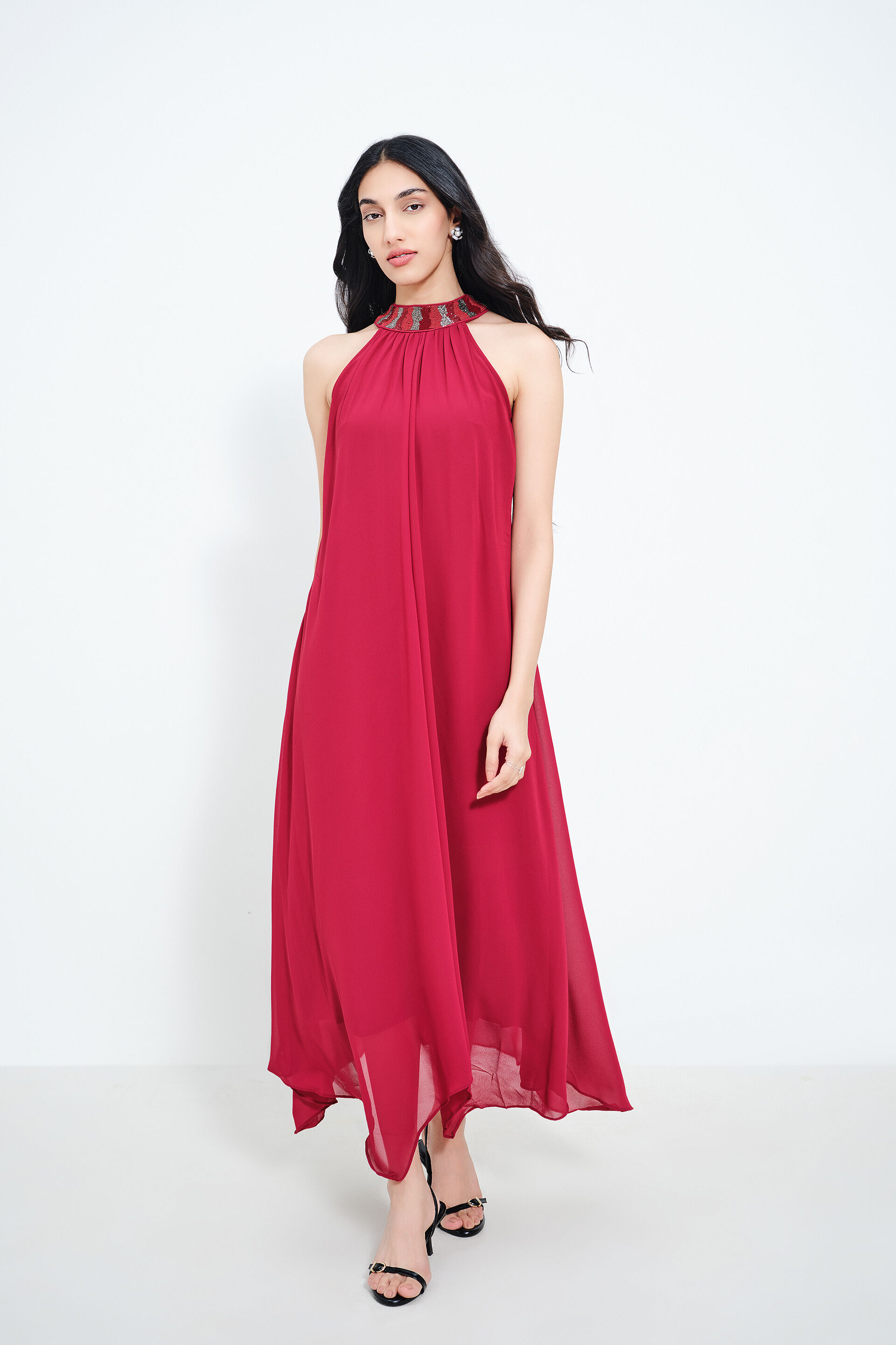 Crimson Chase Dress, Maroon, image 2