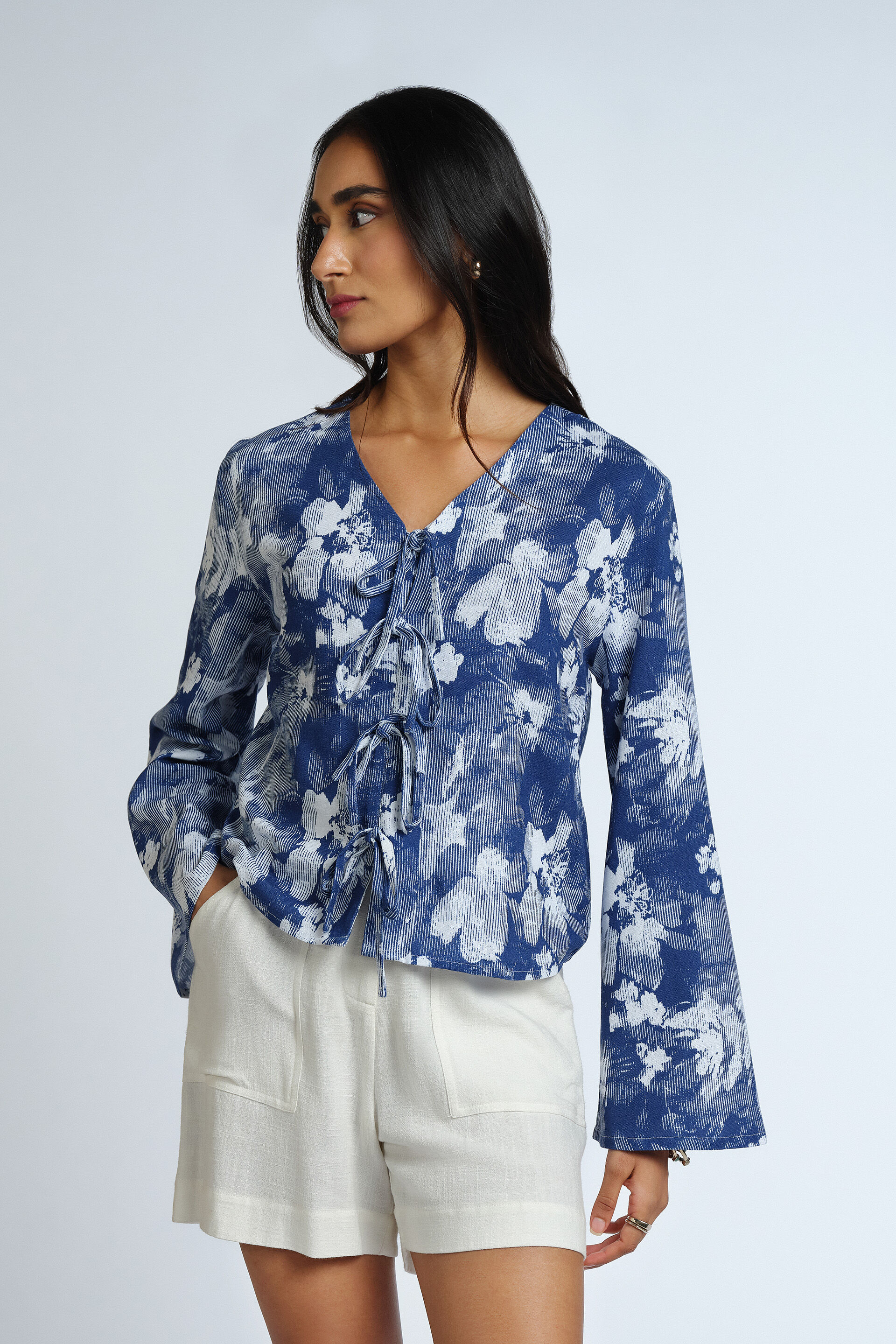 Blooms In Blues Top, Blue, image 1