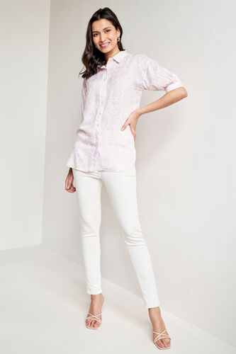 White Floral High-Low Top, White, image 2
