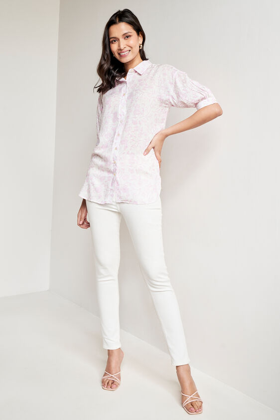 White Floral High-Low Top, White, image 2
