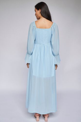 6 - Powder Blue Solid Fit and Flare Gown, image 6
