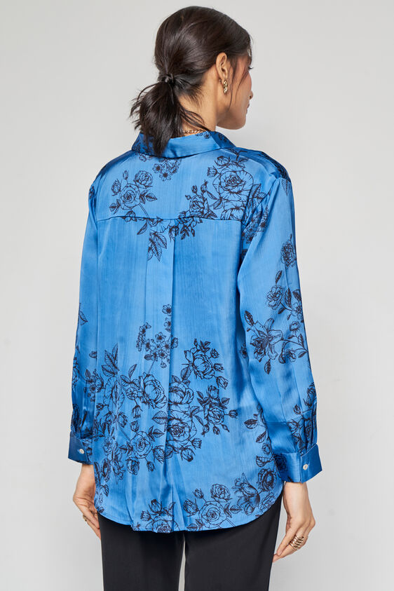 Sea of Blooms Top, Blue, image 4