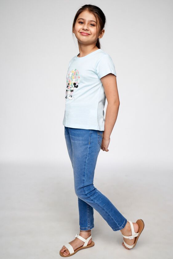 1 - Medium Blue Graphic Straight Bottoms, image 1