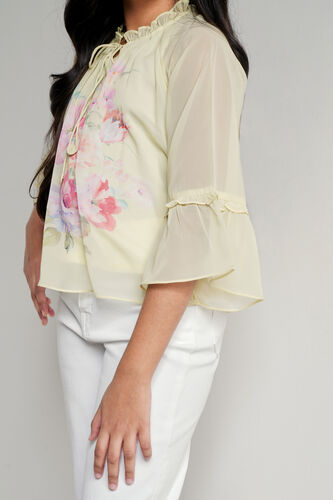 Green Floral Straight Top, Green, image 5