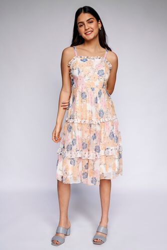 2 - Yellow Floral Fit and Flare Dress, image 2
