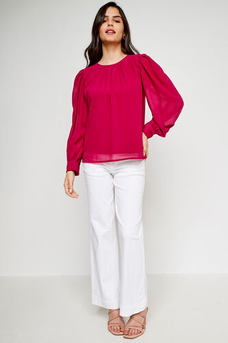 Pink Solid Straight Top, Red, image 5
