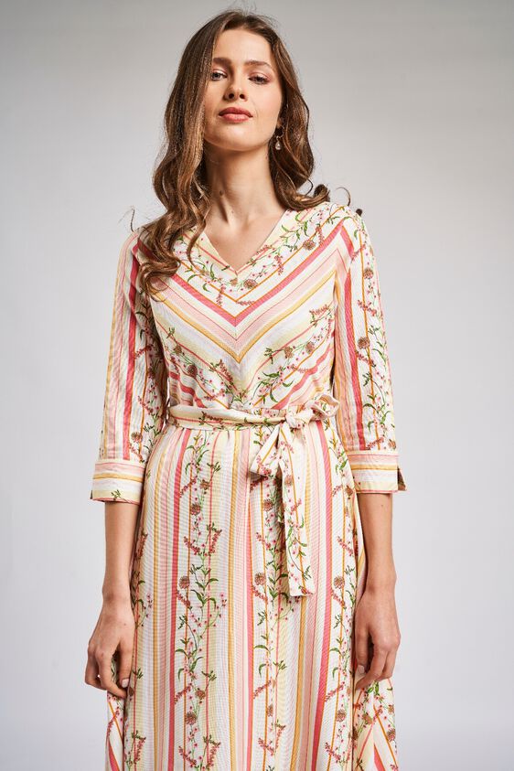 10 - Pink - White Floral Fit and Flare Dress, image 10
