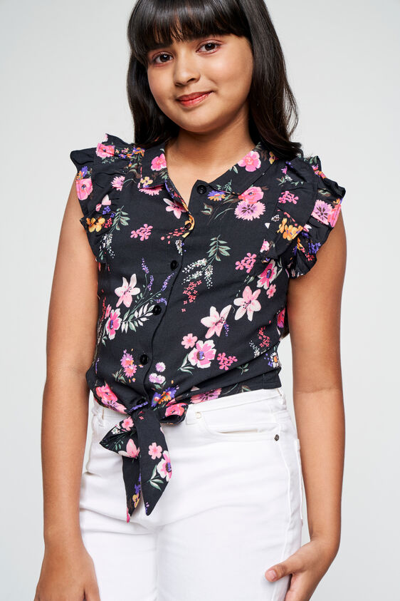Midnight Petals shirt, Black, image 1