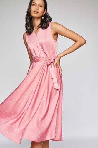 4 - Blush Polka Dots Fit and Flare Dress, image 4