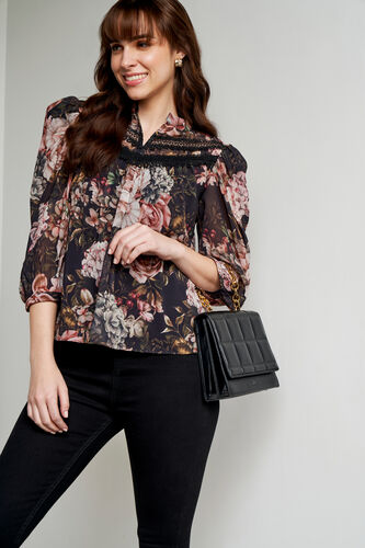 Multi Color Floral Straight Top, Multi Color, image 1
