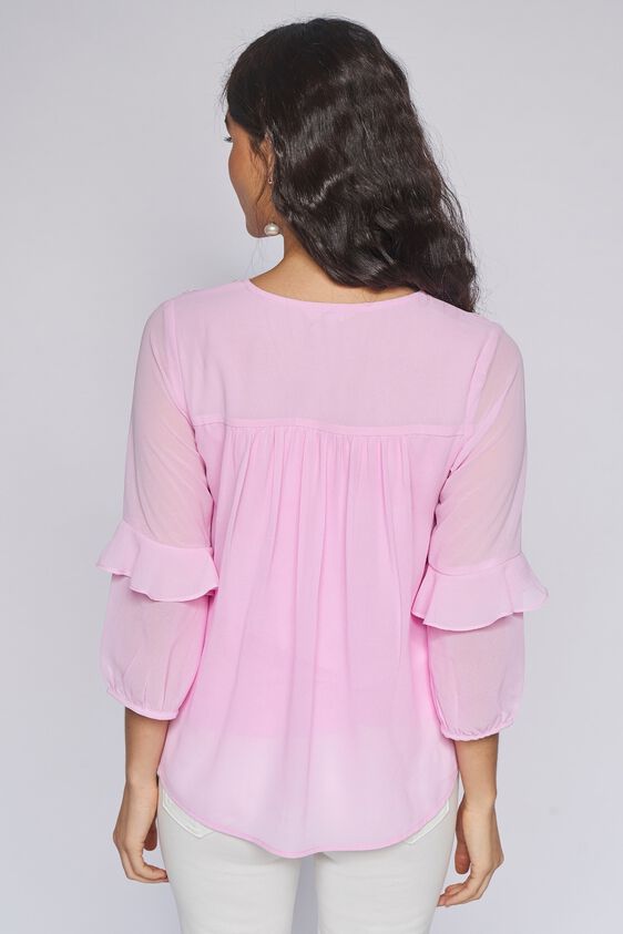 5 - Pink Solid Blouson Top, image 5