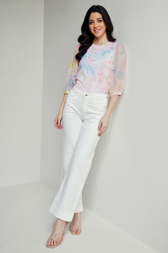 Multi Color Abstract Straight Top, Multi Color, image 2