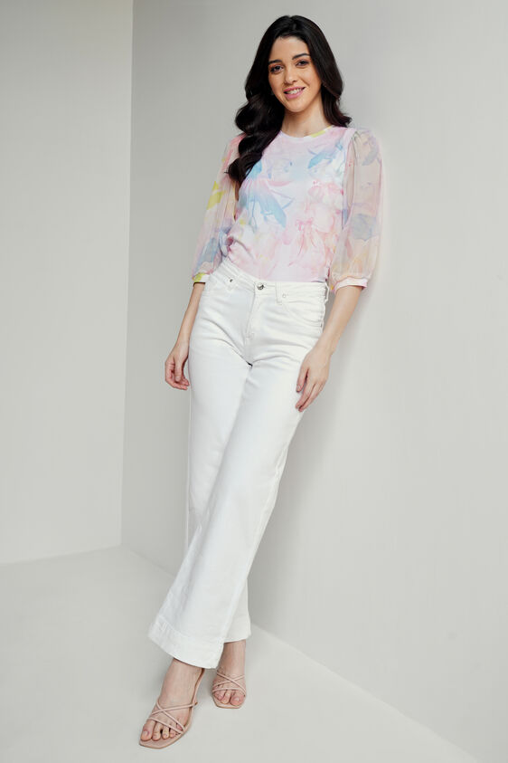 Multi Color Abstract Straight Top, Multi Color, image 2