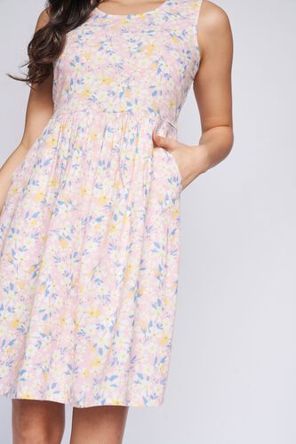 6 - Pink Floral Fit & Flare Dress, image 6