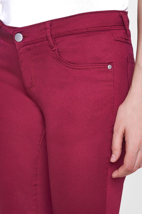 6 - Maroon Slim Leg Crop Bottom, image 6