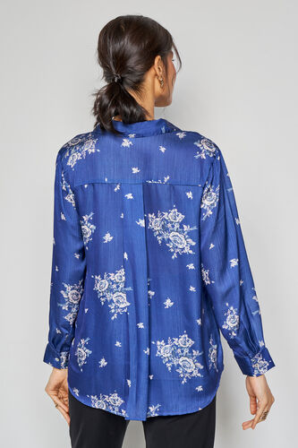 Inky Floral Top, Navy Blue, image 5