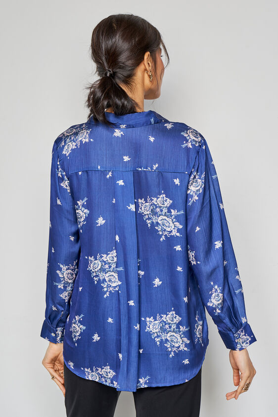 Inky Floral Top, Navy Blue, image 5