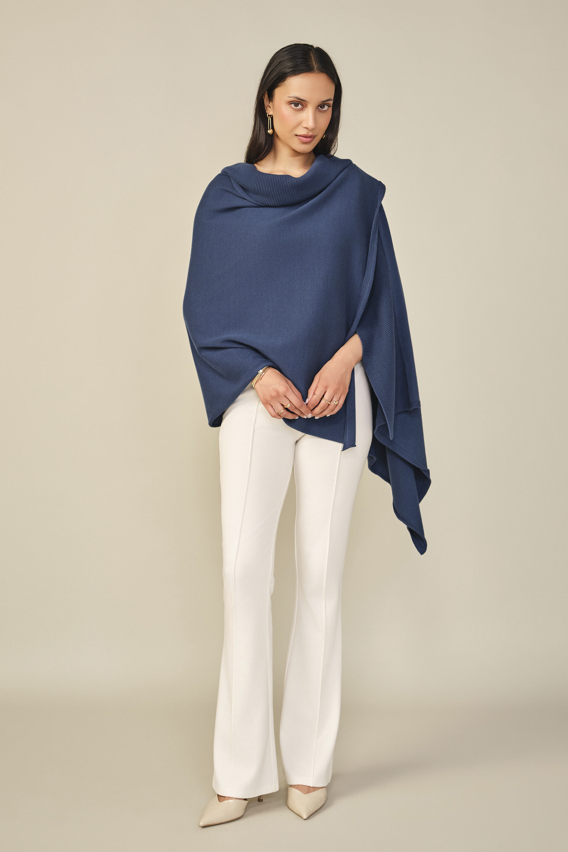 Relaxed Cotton Overlayer in Navy, Navy, image 3