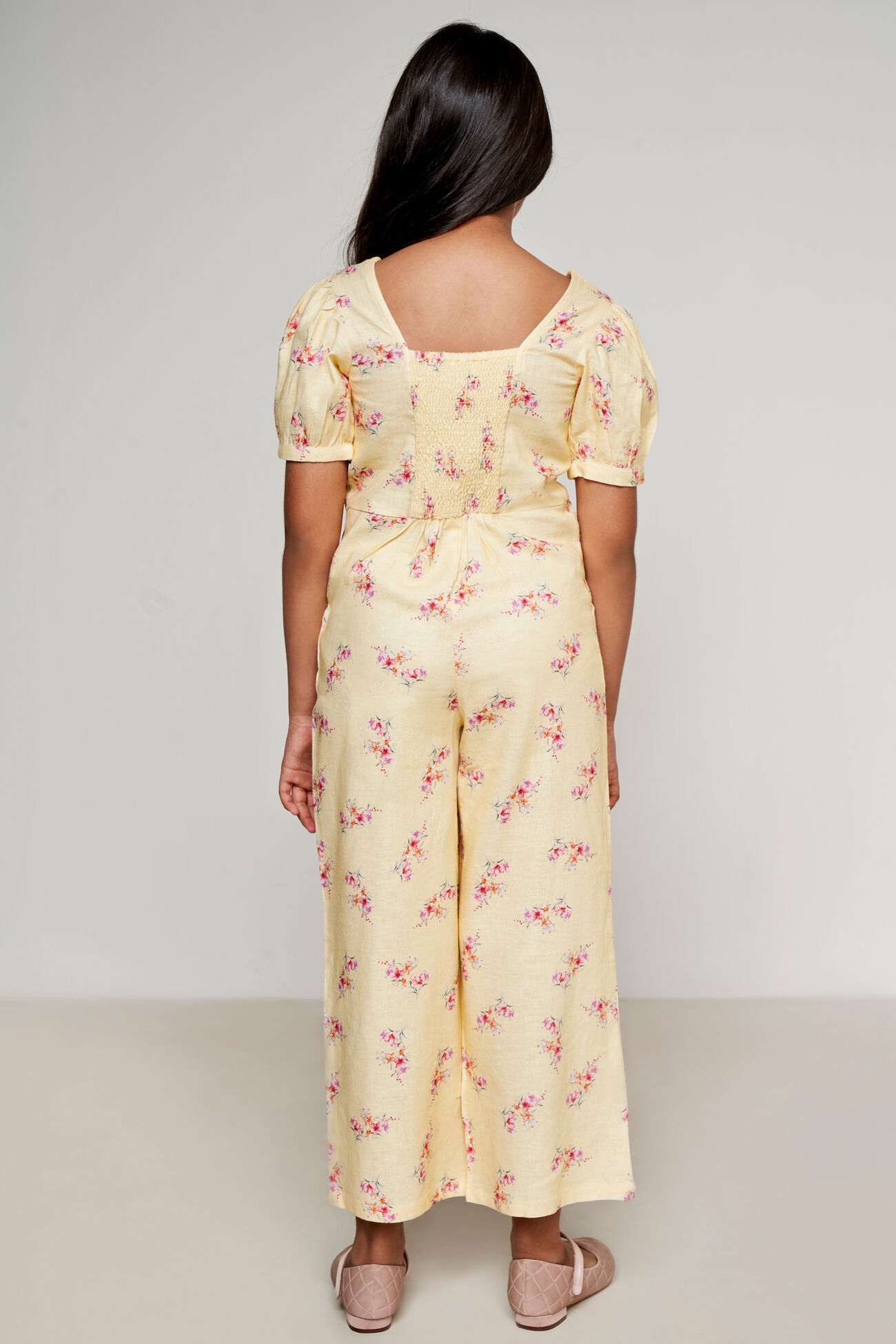 Yellow Floral Jumpsuit, Yellow, image 3