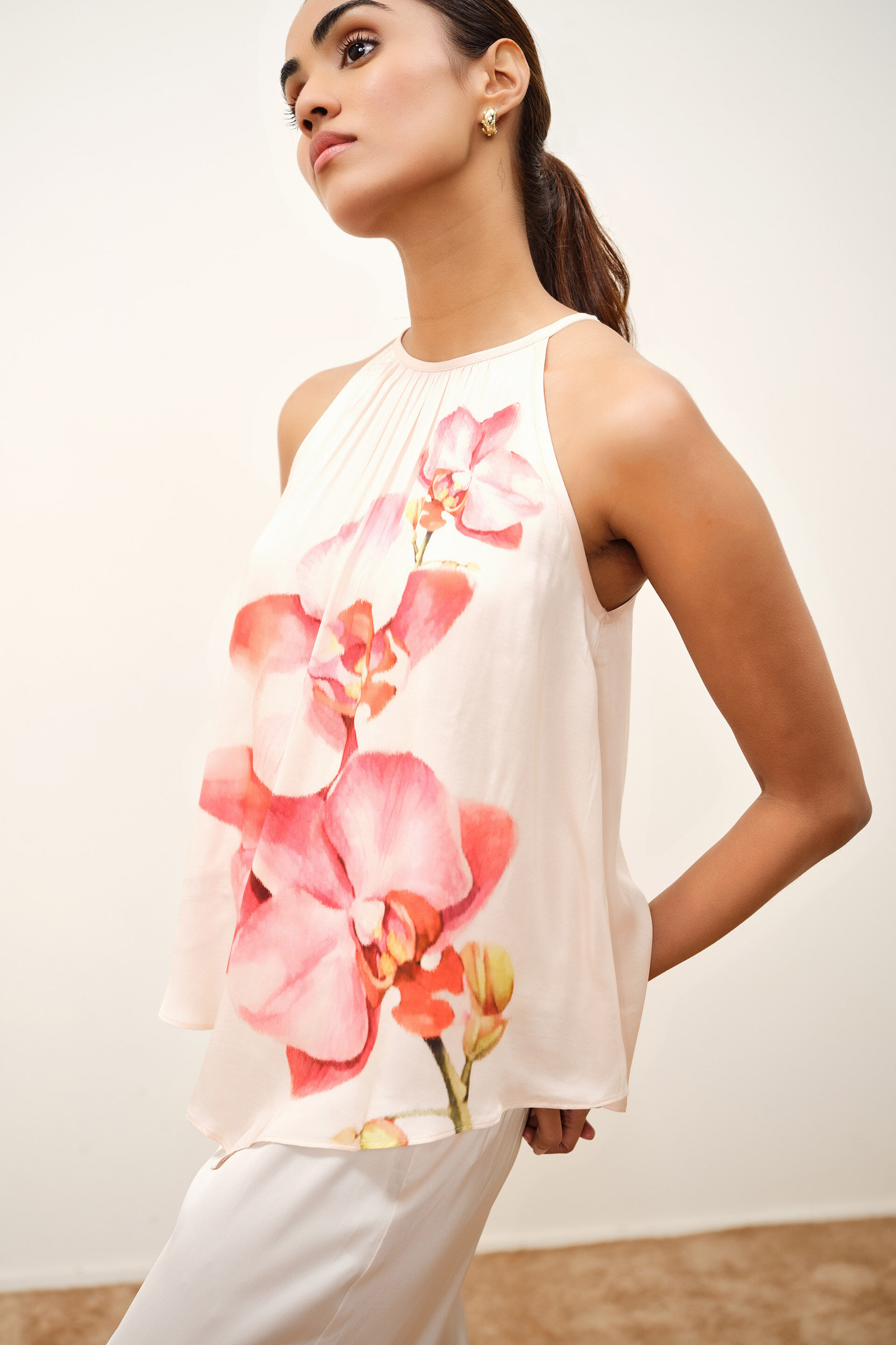 Pink Flower Modal Top, Pink, image 4