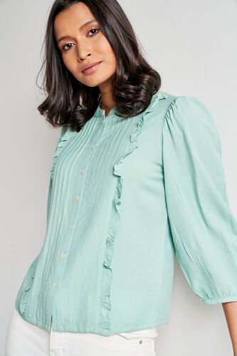Sage Green Solid Straight Top, Sage Green, image 4