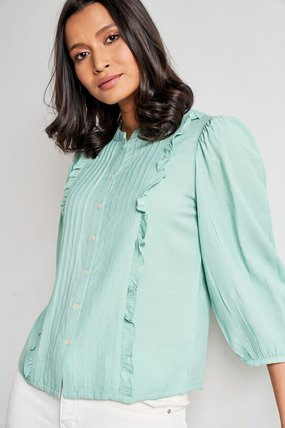 Sage Green Solid Straight Top, Sage Green, image 4