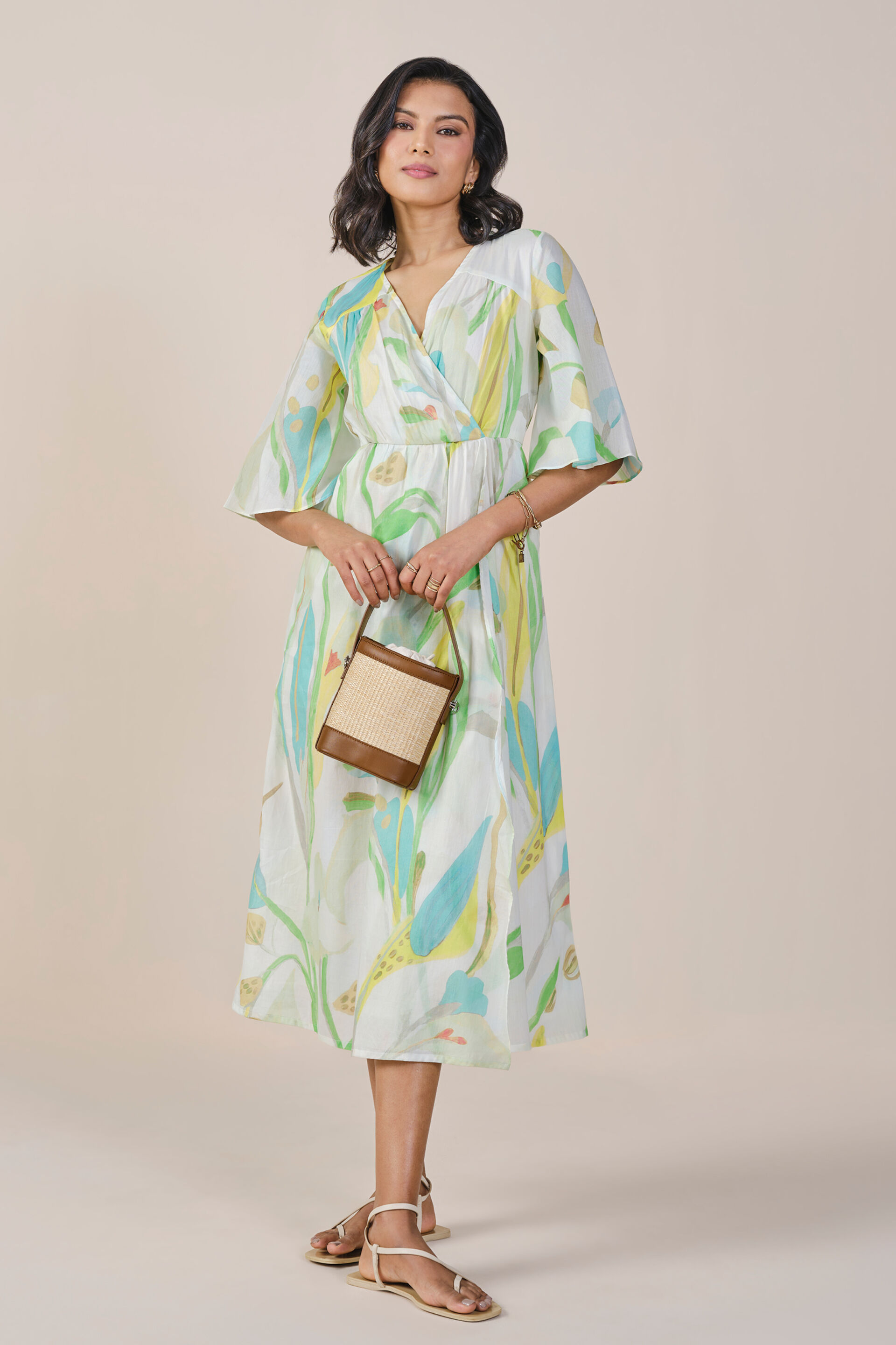 Florallista Dress, Green, image 1