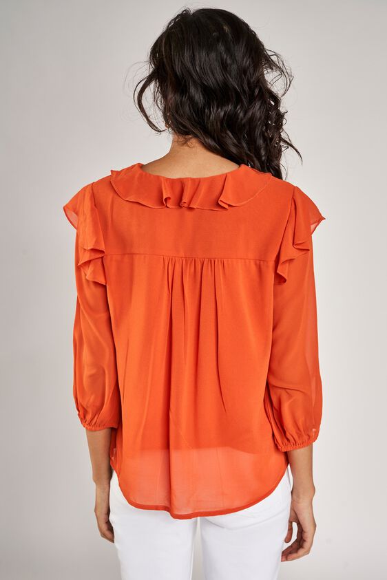 4 - Orange Solid A-Line Top, image 4