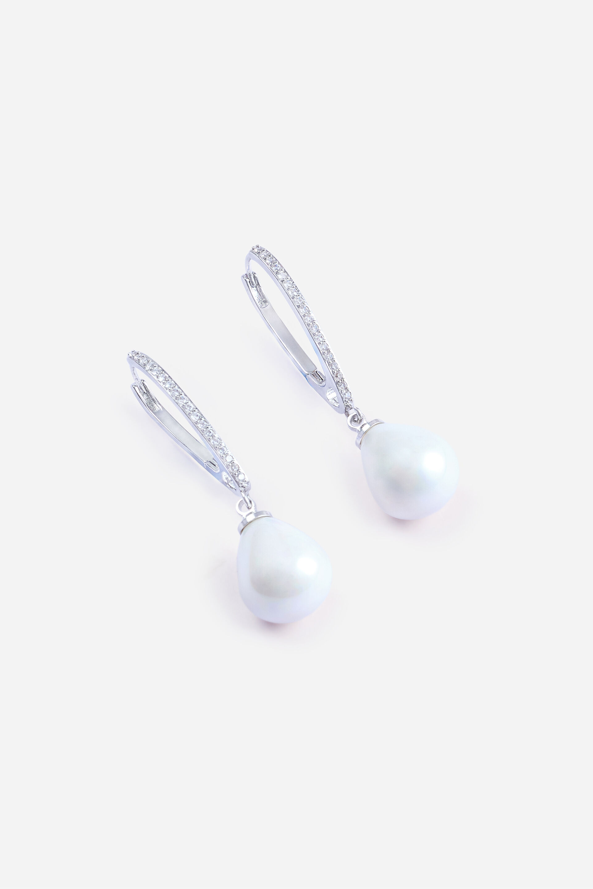 Elena Pearl Hoop Earrings, , image 2