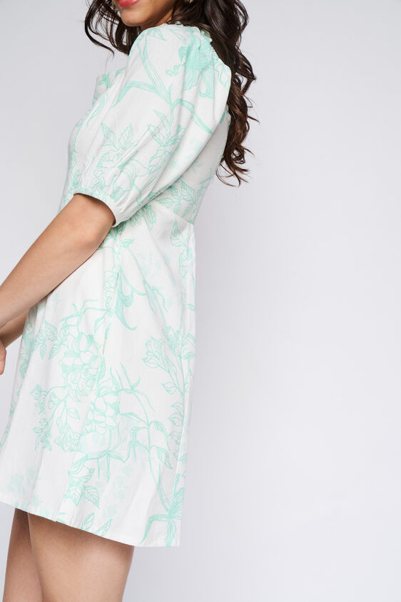Mint Floral Fit And Flare Dress, Mint, image 7