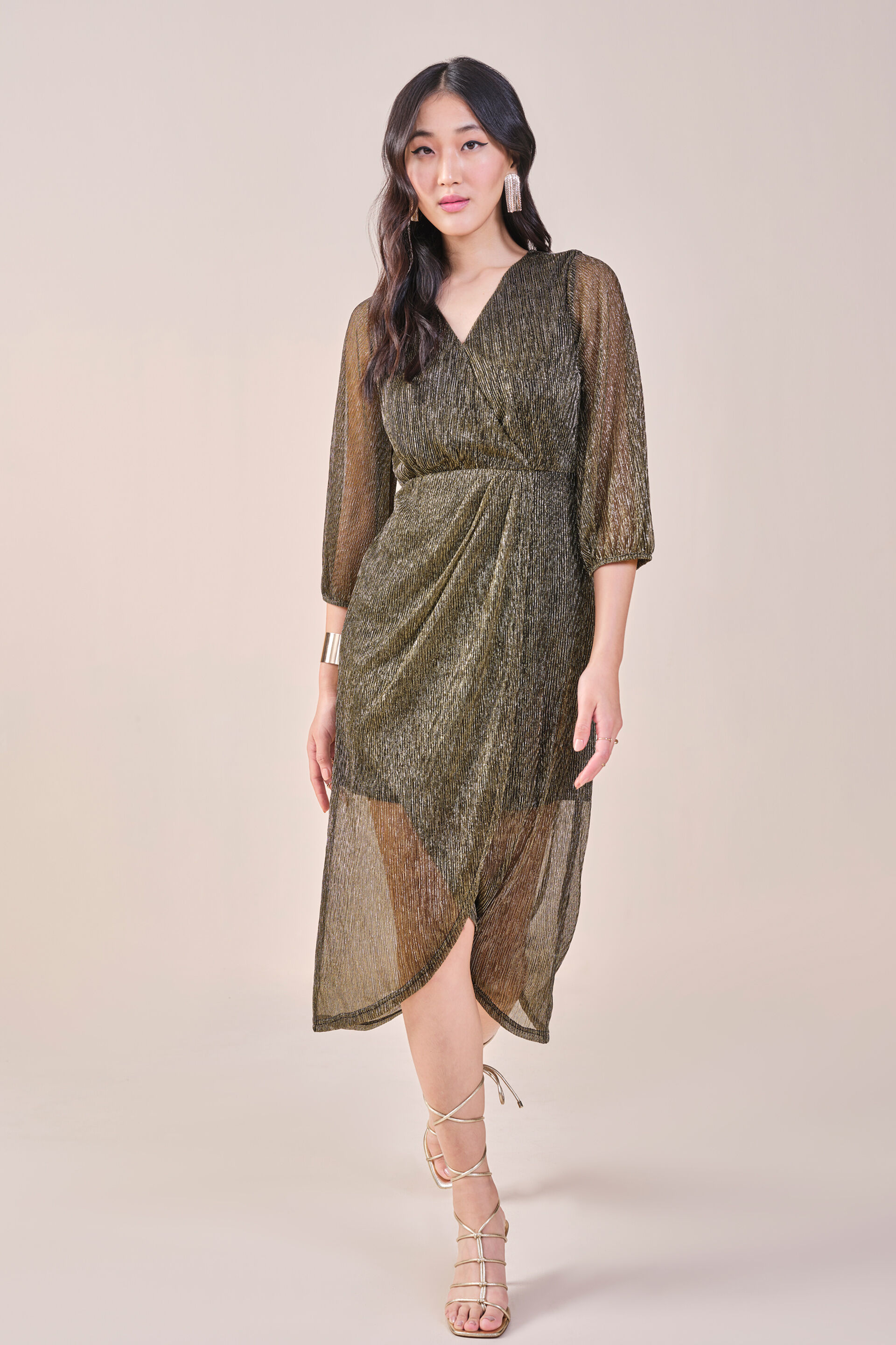Shine On Dress, Gold, image 3