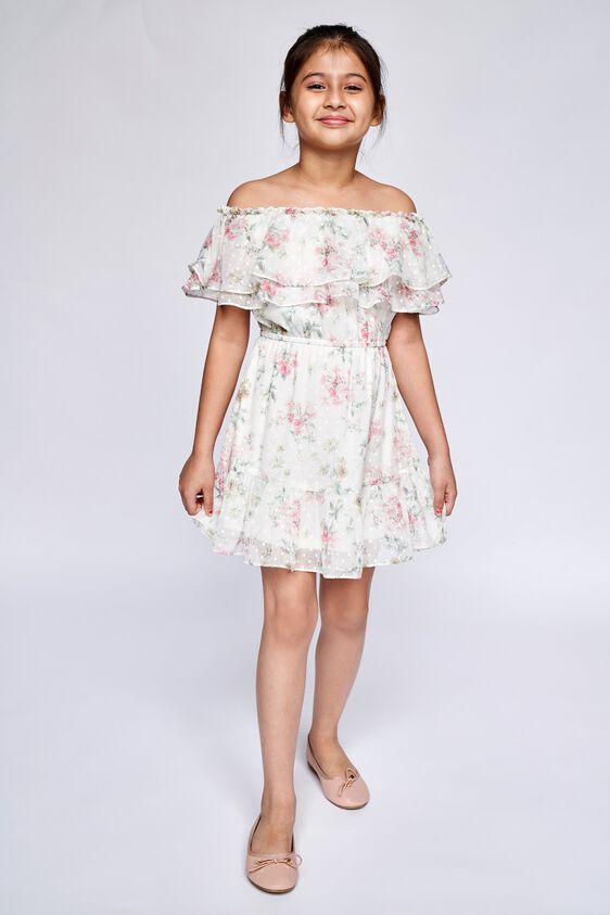 2 - White Floral Flounce Dress, image 2