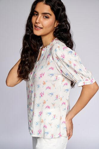 5 - White Floral Shirt Style Top, image 6