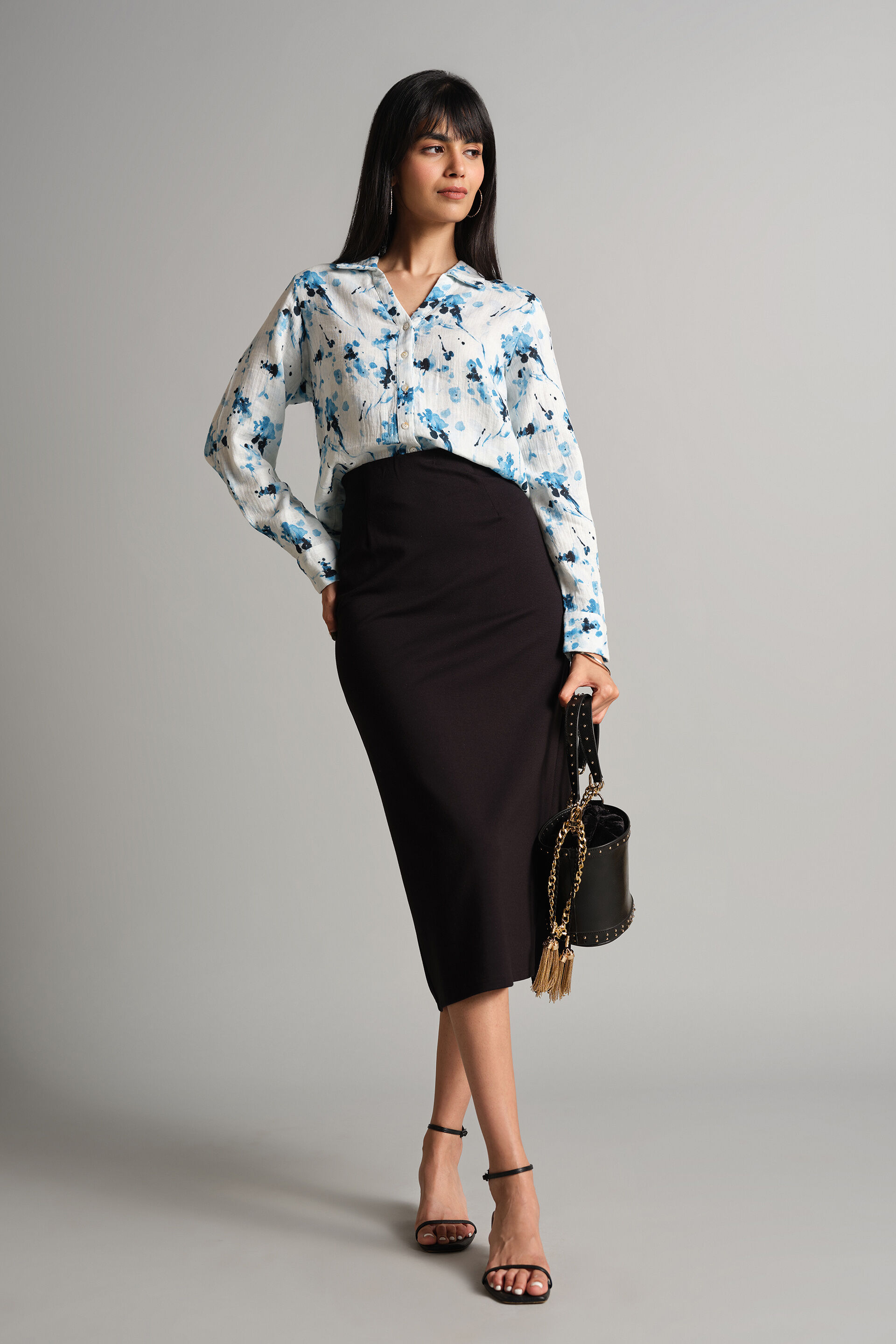 Flower Spot Shirt, Blue, image 3