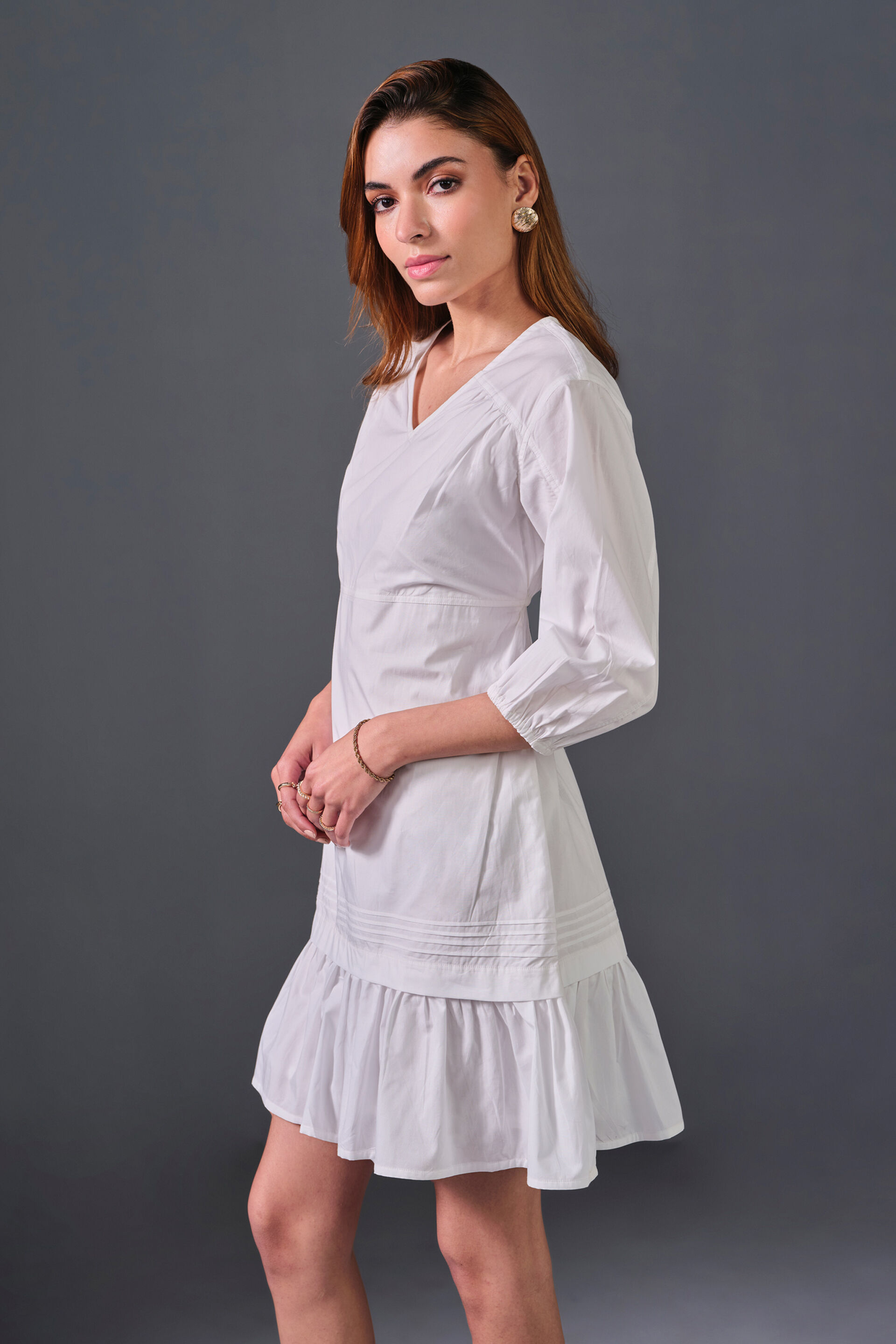 Daisy Dreams Cotton Dress, White, image 4