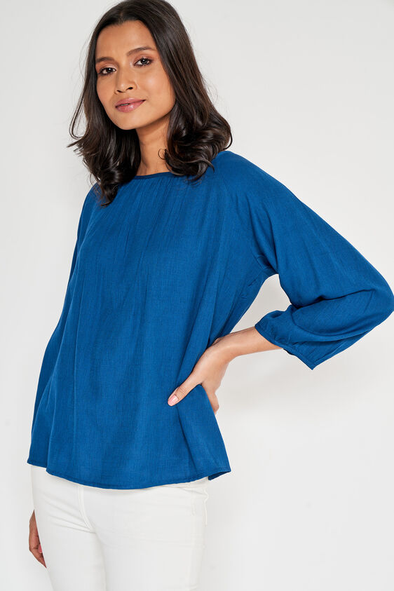 Straight Regular Top, Aqua, image 3