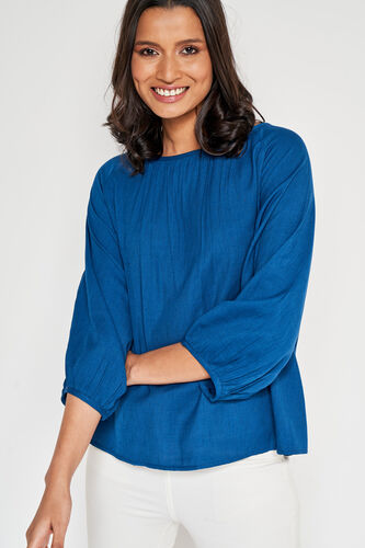 Straight Regular Top, Aqua, image 5