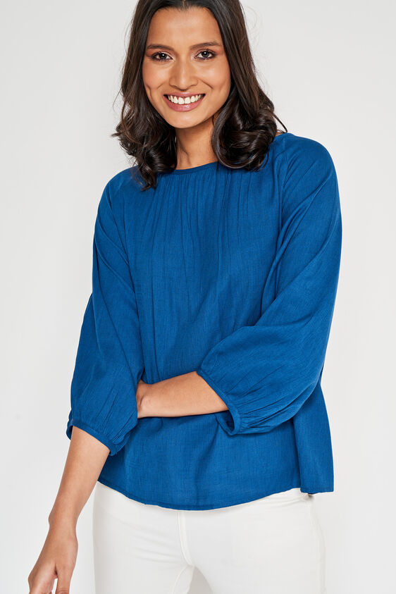 Straight Regular Top, Aqua, image 5
