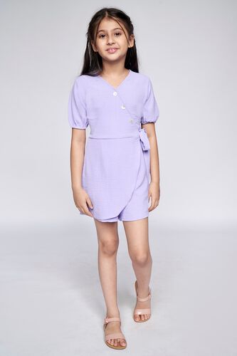2 - Lilac Solid Flared Dress, image 2