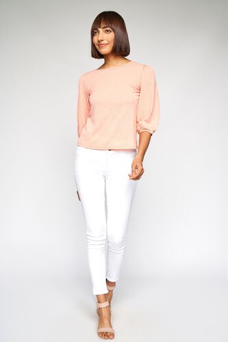4 - Peach Solid Straight Top, image 4
