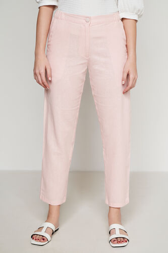 Linen Straight-Fit Trouser, Light Pink, image 2