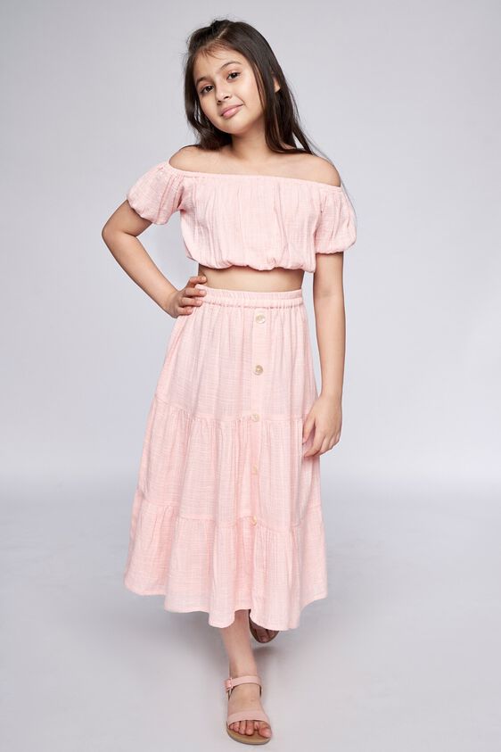 7 - Pink Self Design Flared Set, image 7