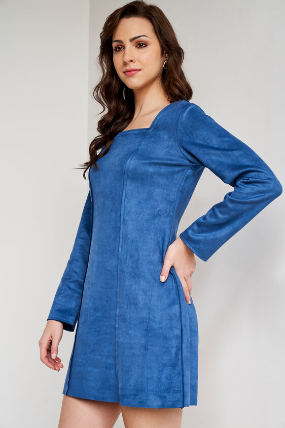 Teal Solid Straight Dress, Teal, image 3